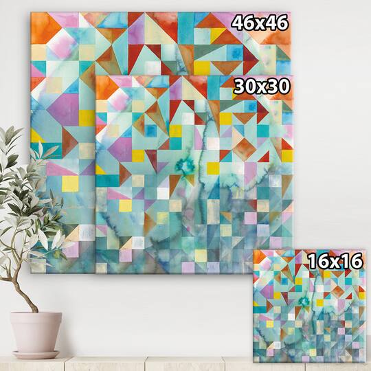 Designart - Modern Patchwork - Modern & Contemporary Gallery-wrapped Canvas